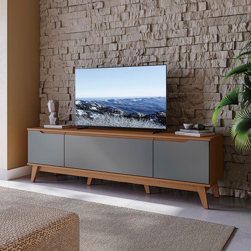 Rack Kappesberg 3 Portas Canela/Chumbo 180cm