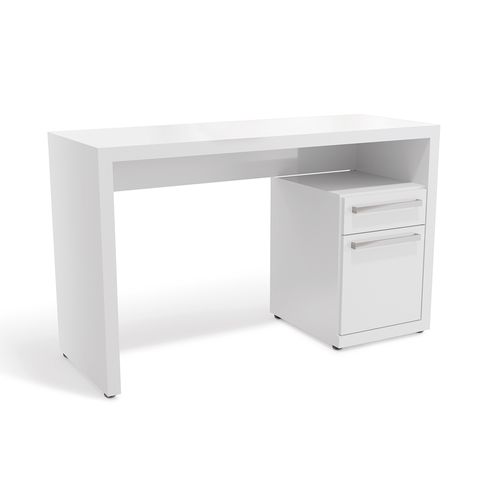 Mesa De Escritório Escrivaninha Kappesberg 1 Gaveta 1 Porta Branco 120cm