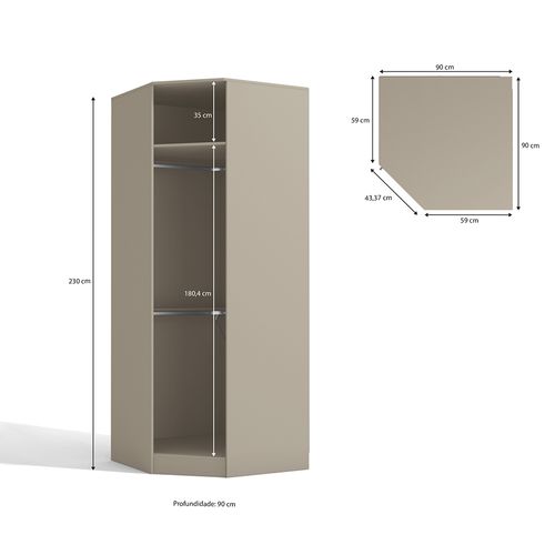Guarda-Roupa De Canto 1 Porta Kappesberg Versa Conect