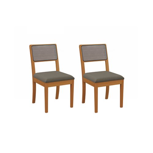 Par de Cadeiras em Madeira Maciça Kappesberg Lola Linha Mescla Chumbo (Tela Chumbo)