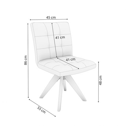 Cadeira Giratória em Madeira Maciça Nice Kappesberg Suede Veludo Cinza