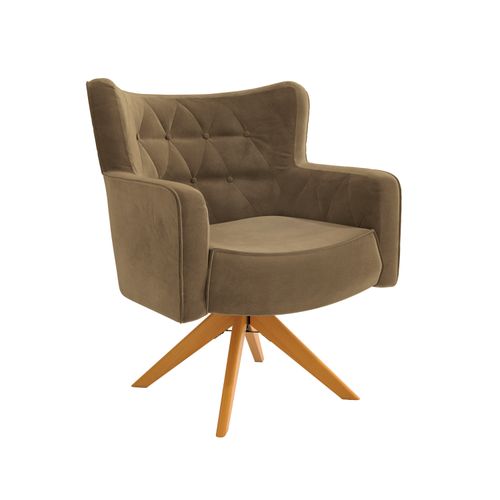 Poltrona Olga Kappesberg Veludo Deluxe Bege