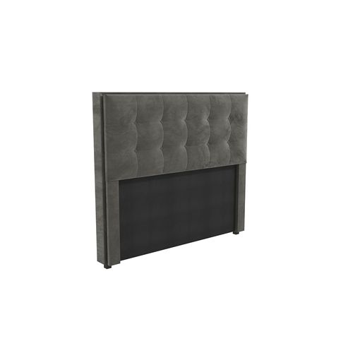 Cabeceira Cama Box Casal Kappesberg Veludo Cinza 140cm