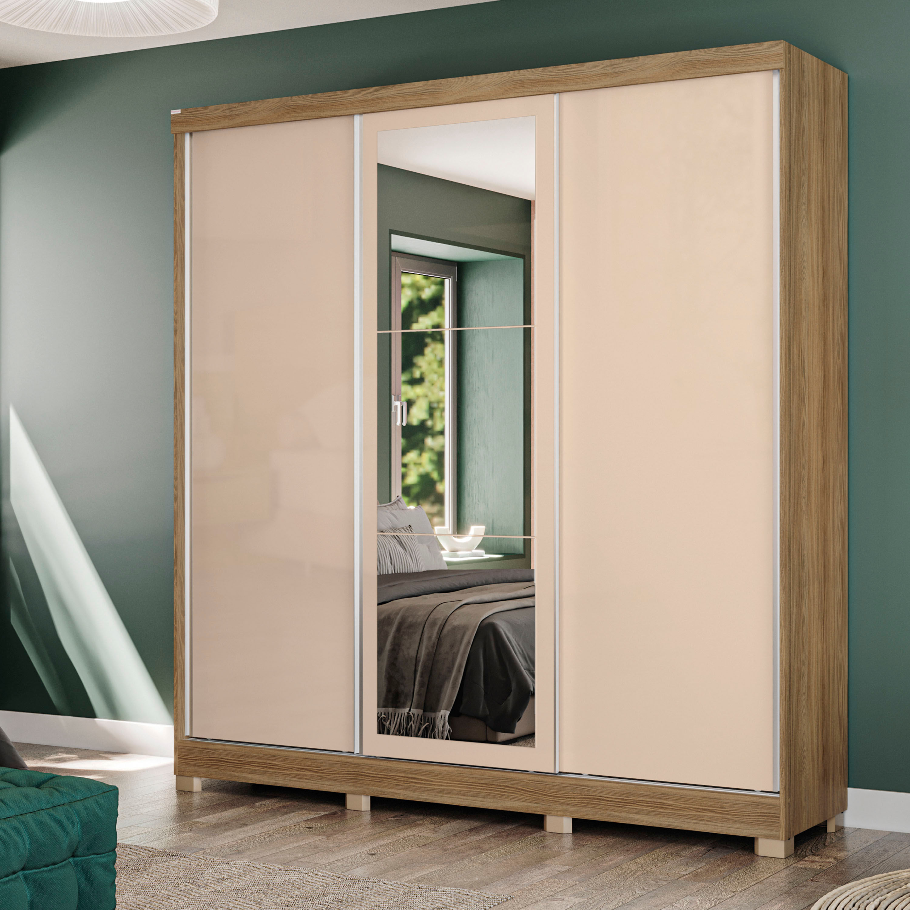 Guarda-Roupa Casal Kappesberg 3 Portas Reversiveis de Correr 3