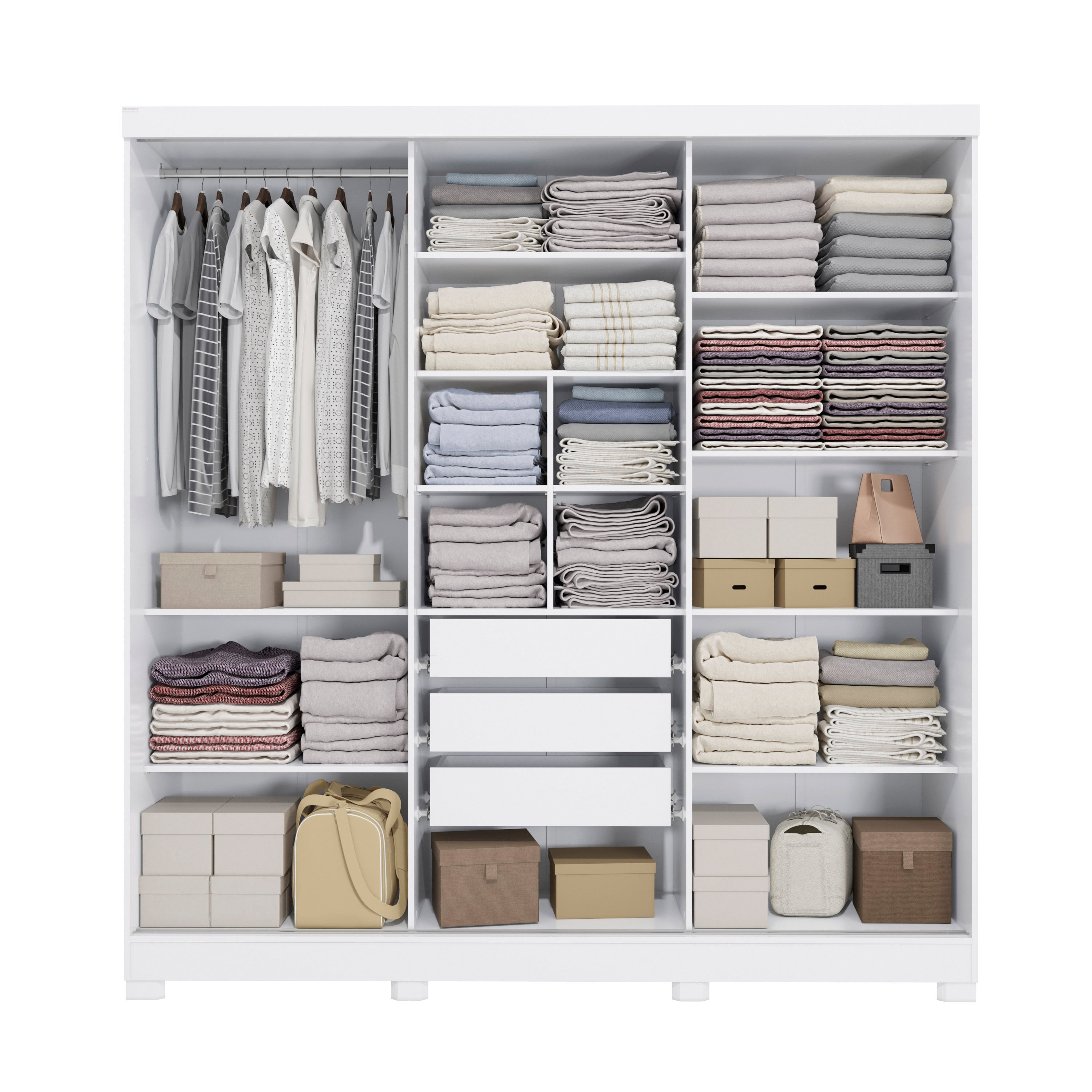 Guarda-Roupa Casal Kappesberg 3 Portas Reversiveis de Correr 3