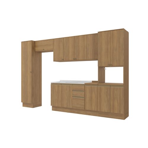 Cozinha Modulada Celeste Kappesberg 100% MDF Nogueira 360cm
