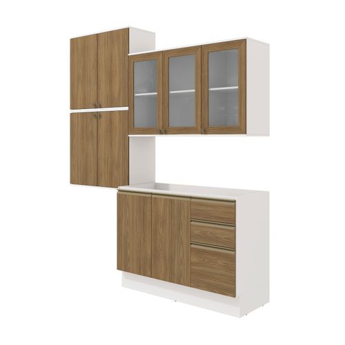 Conjunto para Banheiro Kappesberg Celeste 4 Peças Branco/Nogueira 200cm