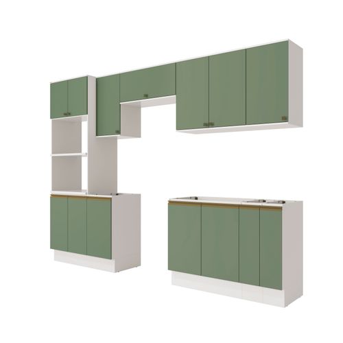 Lavanderia Modulada Kappesberg Celeste 9 Peças Branco/Verde 310cm