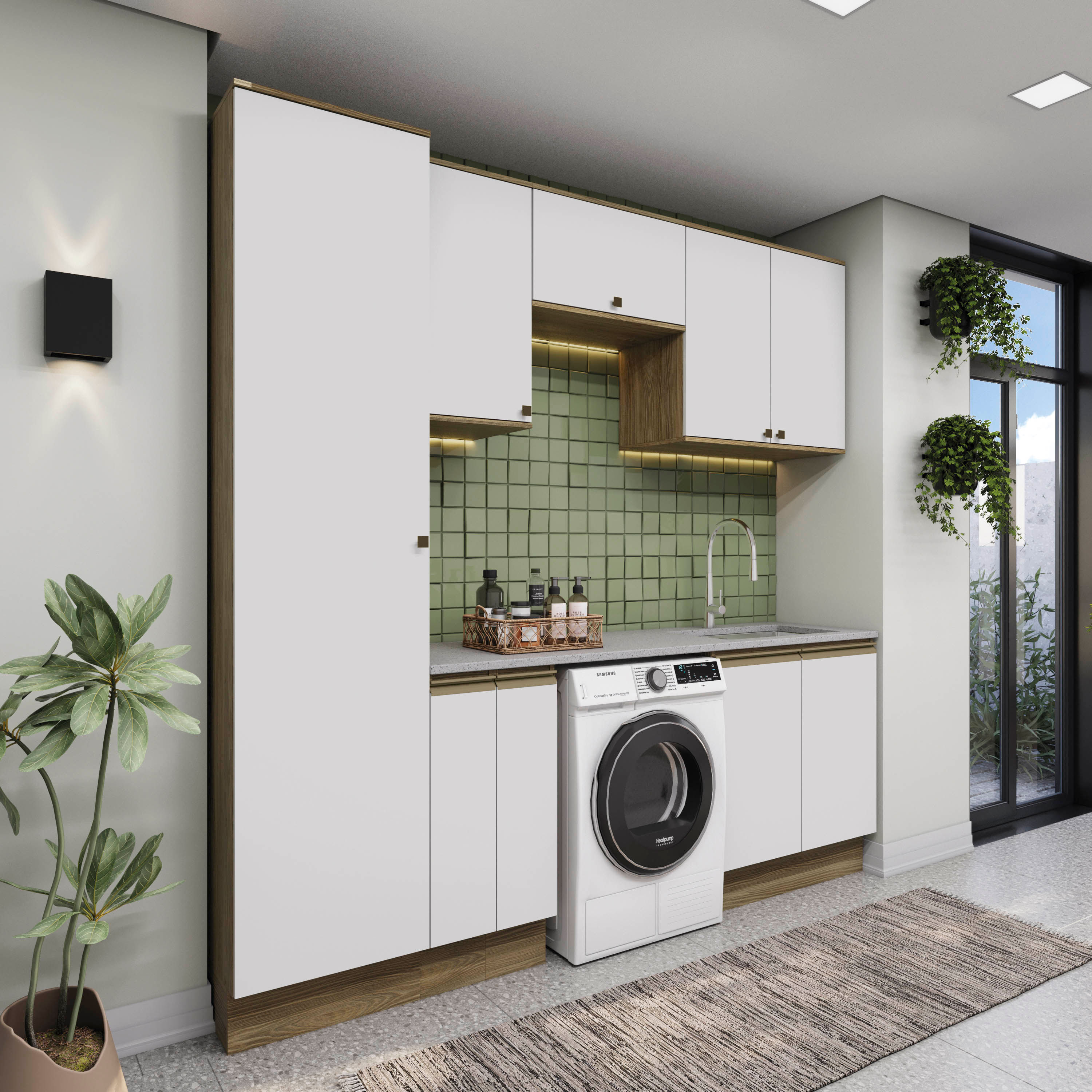 Lavanderia Modulada Kappesberg Celeste 7 Peças Branco 230cm