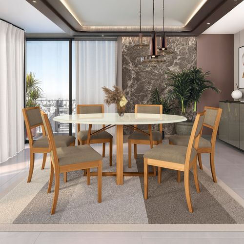 Conjunto Sala de Jantar Madeira Maciça 6 Cadeiras Kappesberg