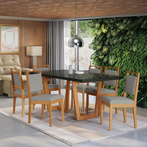 Conjunto Sala de Jantar Madeira Maciça 6 Cadeiras Kappesberg