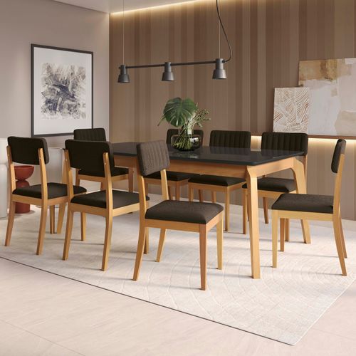 Conjunto Sala de Jantar Madeira Maciça 8 Cadeiras Kappesberg