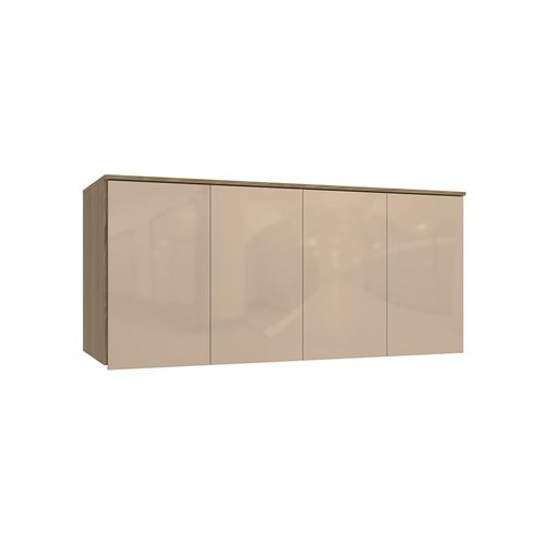Armário Aéreo 4 Portas Kappesberg Adapt Nogueira/Macadâmia 155cm