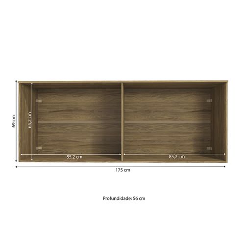Armário Aéreo 4 Portas Kappesberg Adapt Nogueira/Branco 175cm
