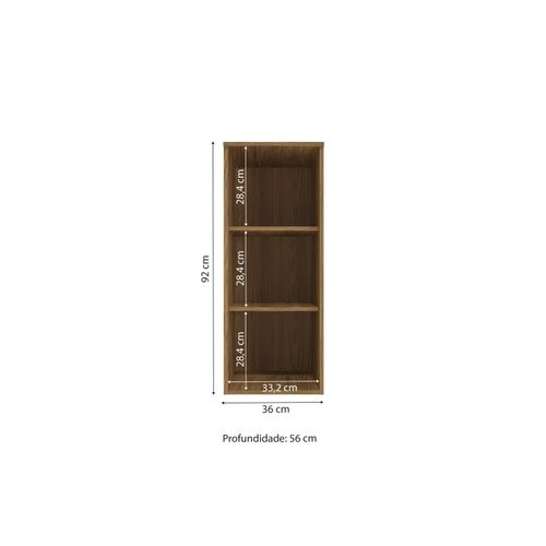 Armário Aéreo 1 Porta Kappesberg Adapt Nogueira/Azul Profundo 36cm