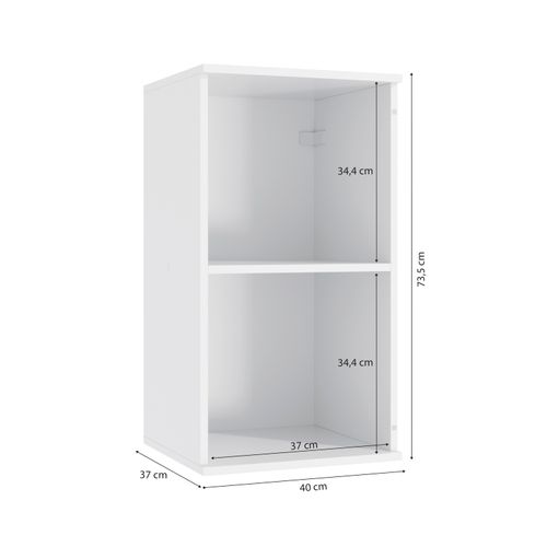 Armário Aéreo Celeste Kappesberg 100% MDF 1 Porta Branco/Nogueira 40cm