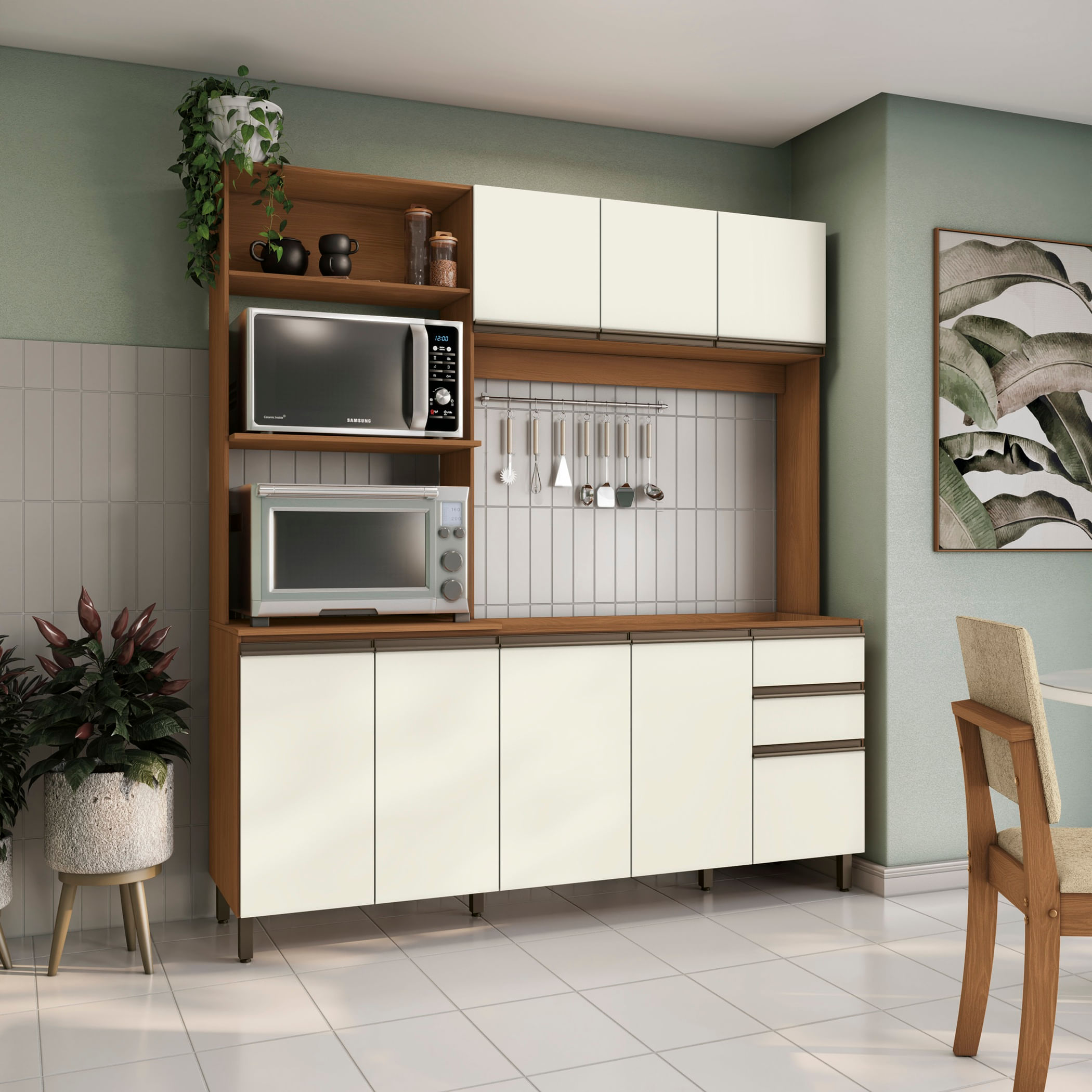 ルナ Cozinha Compacta Luna Kappesberg 3 Peças Canela | FastStore PDP