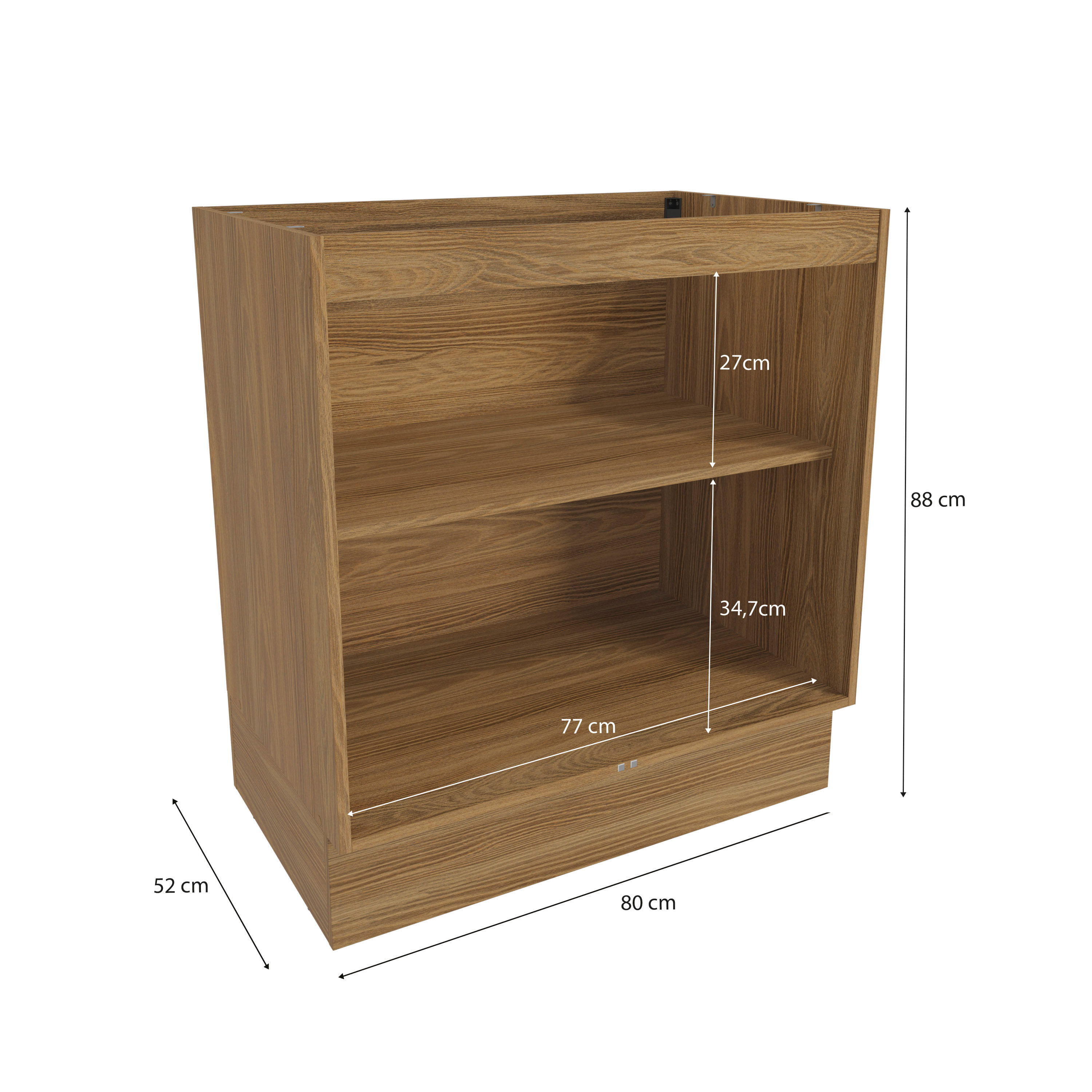 Balcão Celeste Kappesberg 100% MDF 2 Portas Nogueira/Azul 80cm
