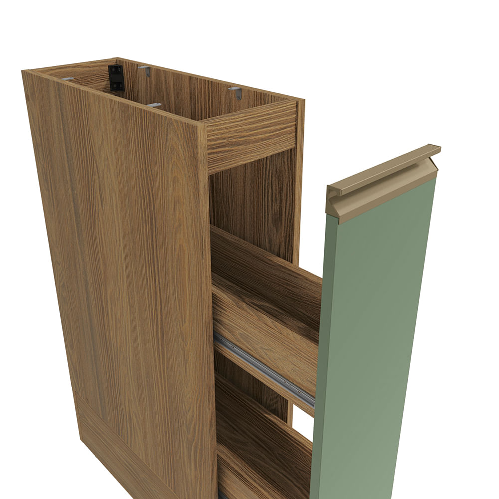 Nicho Porta Condimentos Celeste Kappesberg 100% MDF Nogueira/Verde