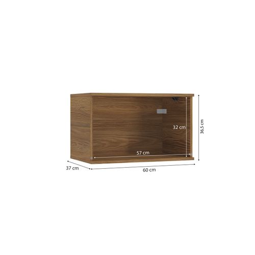 Armário Aéreo Celeste Kappesberg 100% MDF 1 Porta Basculante Nogueira 60cm