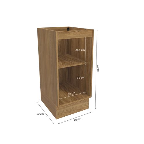 Balcão Celeste Kappesberg 100% MDF 1 Porta Nogueira/Branco 40cm