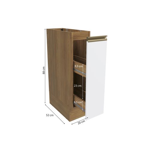 Nicho Porta Condimentos Celeste Kappesberg 100% MDF Nogueira/Branco 20cm