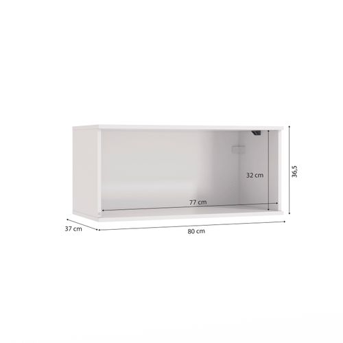 Armário Aéreo Celeste Kappesberg 100% MDF 1 Porta Basculante Branco/Azul 80cm