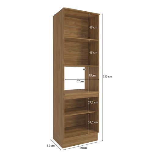 Kit Forno Celeste Kappesberg 100% MDF 4 Portas Nogueira/Branco 70cm