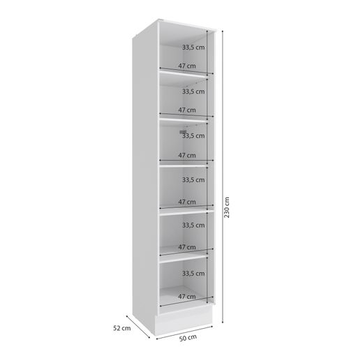 Paneleiro Celeste Kappesberg 100% MDF 1 Porta Branco/Azul 50cm
