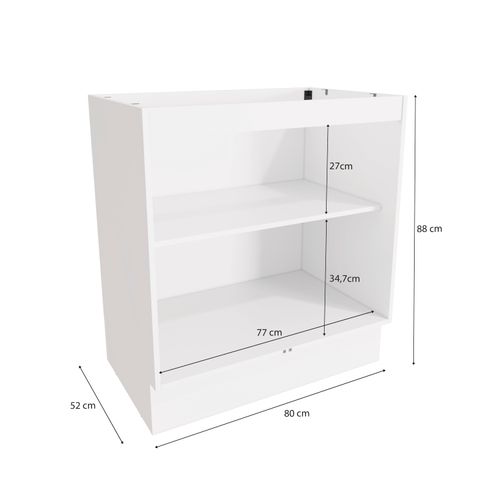 Balcão Celeste Kappesberg 100% MDF 2 Portas Branco/Nogueira 80cm