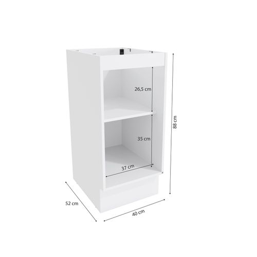 Balcão Celeste Kappesberg 100% MDF 1 Porta Branco/Nogueira 40cm