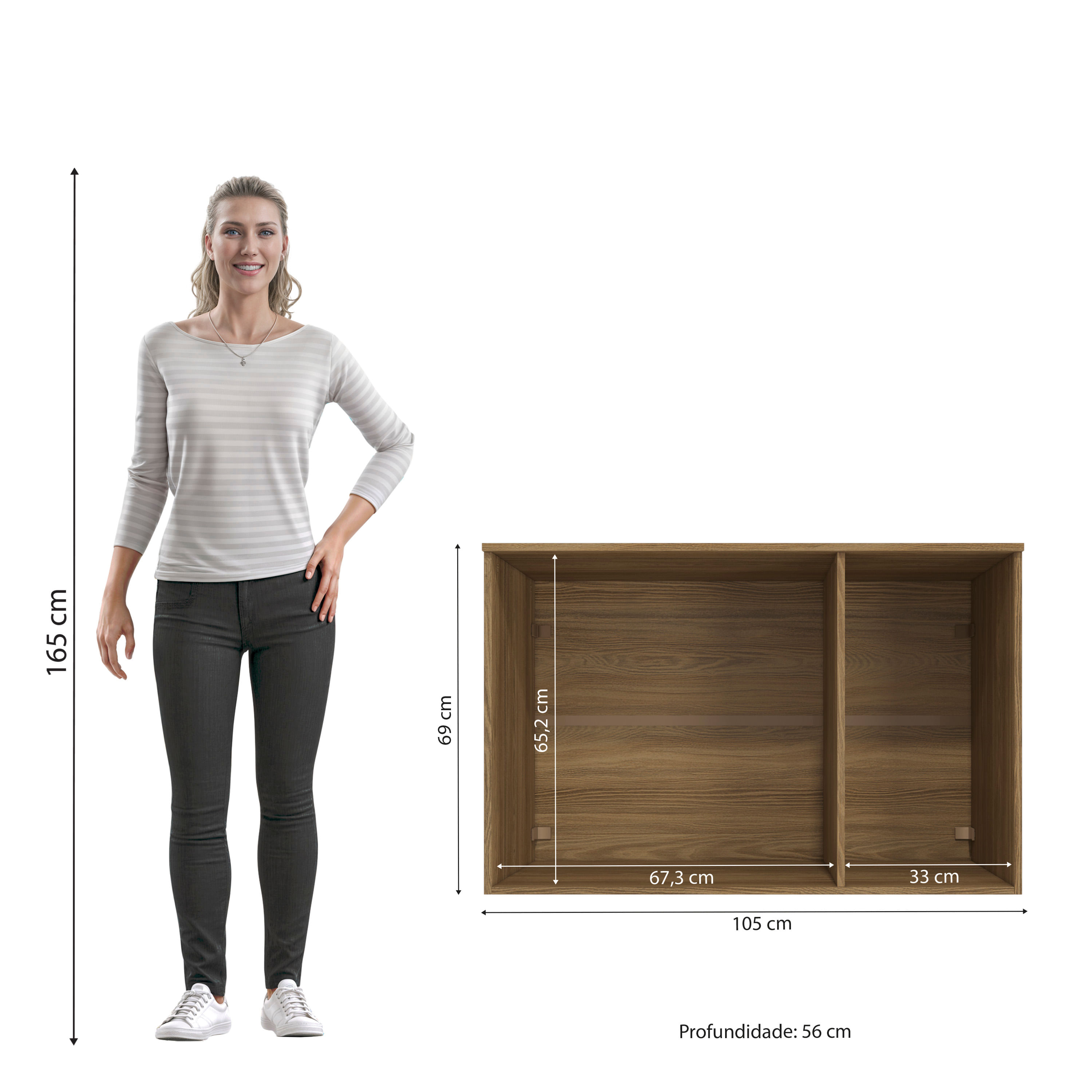 Armário Aéreo 3 Portas Kappesberg Adapt Nogueira | FastStore PDP