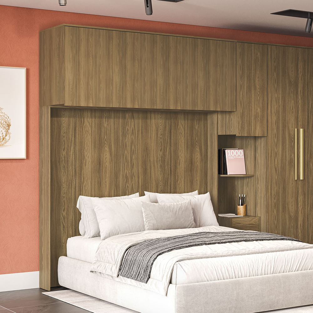 Armário Aéreo 4 Portas Kappesberg Adapt Nogueira 155cm | FastStore PDP