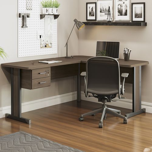 Mesa De Escritório em L Kappesberg 2 Gavetas Versatile Munique 170cm x 150cm