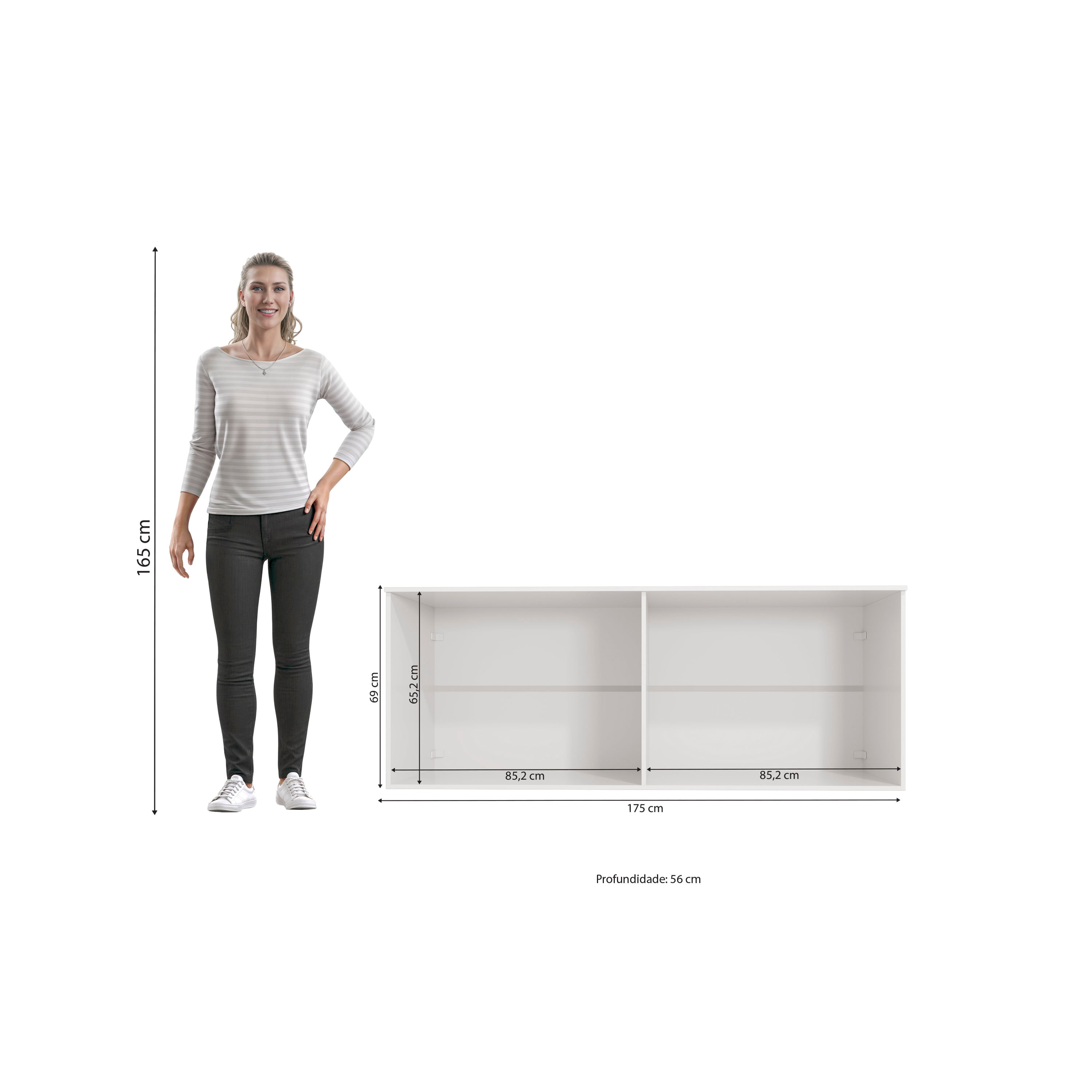 Armário Aéreo 4 Portas Kappesberg Adapt Branco 175cm | FastStore PDP