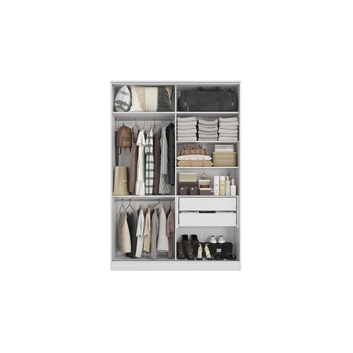 Guarda-Roupa Sem Portas Closet 2 Gavetas Kappesberg Adapt Branco 158cm