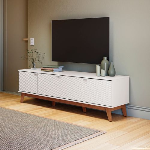 Rack Kappesberg 3 Portas 3D Branco 180cm