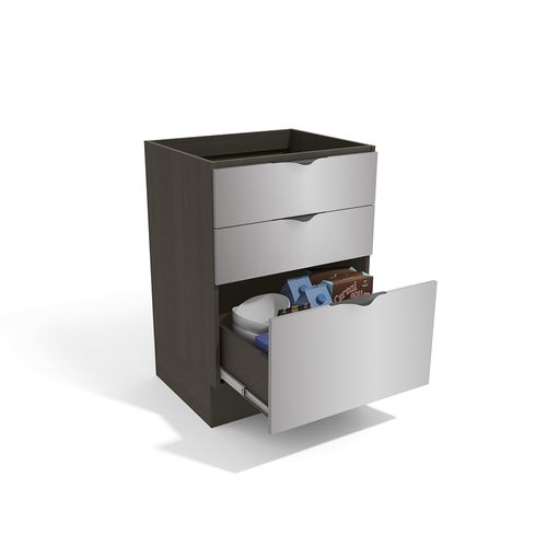 Balcão Kappesberg Nox 3 Gavetas Onix/Steel 60cm x 52cm