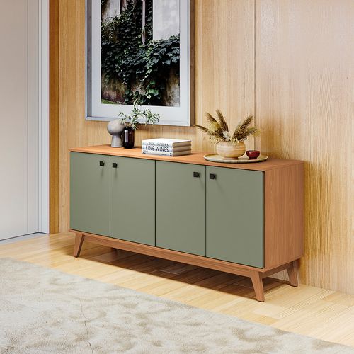 Aparador Kappesberg 4 Portas Canela/Verde Frevo 156cm
