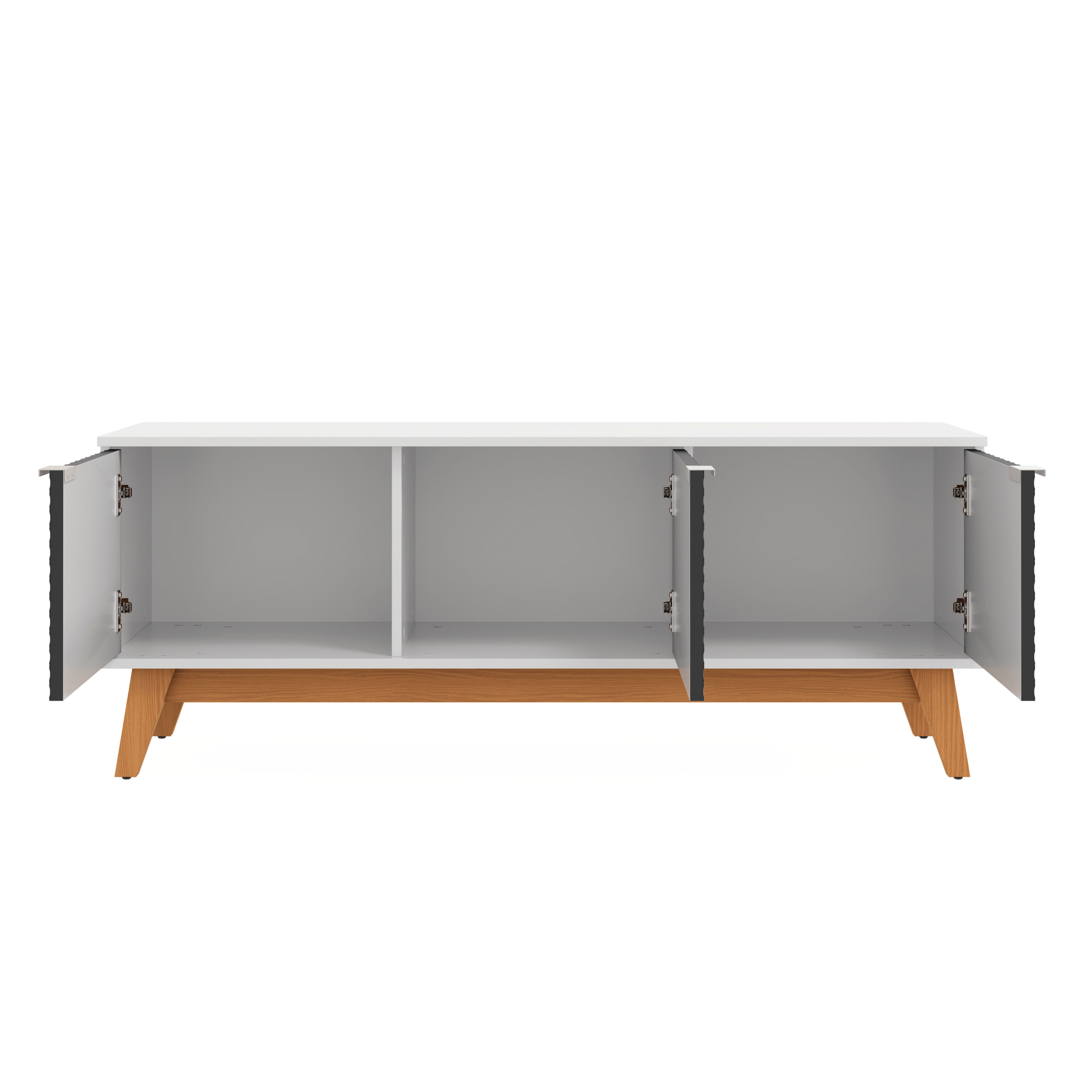 Rack Kappesberg 3 Portas 3D Branco/Preto 136cm | FastStore PDP