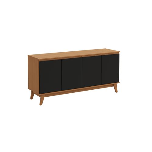 Aparador Buffet Kappesberg 4 Portas Canela/Preto Fosco 156cm