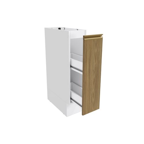Nicho Porta Condimentos Celeste Kappesberg 100% MDF Branco/Nogueira 20cm