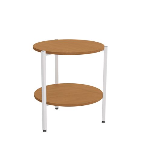 Mesa De Centro Kappesberg Industrial com 1 Prateleira Canela/Branco 52cm x 47cm