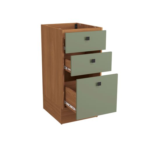 Balcão 3 Gavetas Kappesberg Pixel Canela/Verde Frevo 40cm