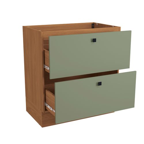 Balcão 2 Gavetas Kappesberg Pixel Canela/Verde Frevo 80cm