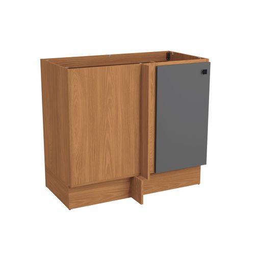Balcão de Canto Reto Kappesberg Pixel 1 Porta Canela/Cinza Sagrado 98cm