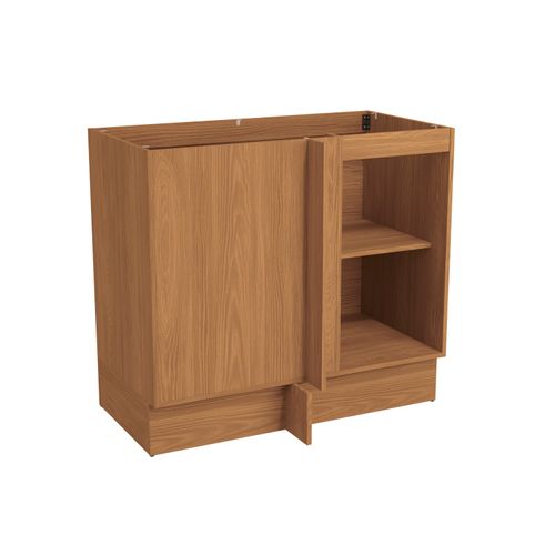 Balcão de Canto Reto Kappesberg Pixel 1 Porta Canela/Cinza Sagrado 98cm