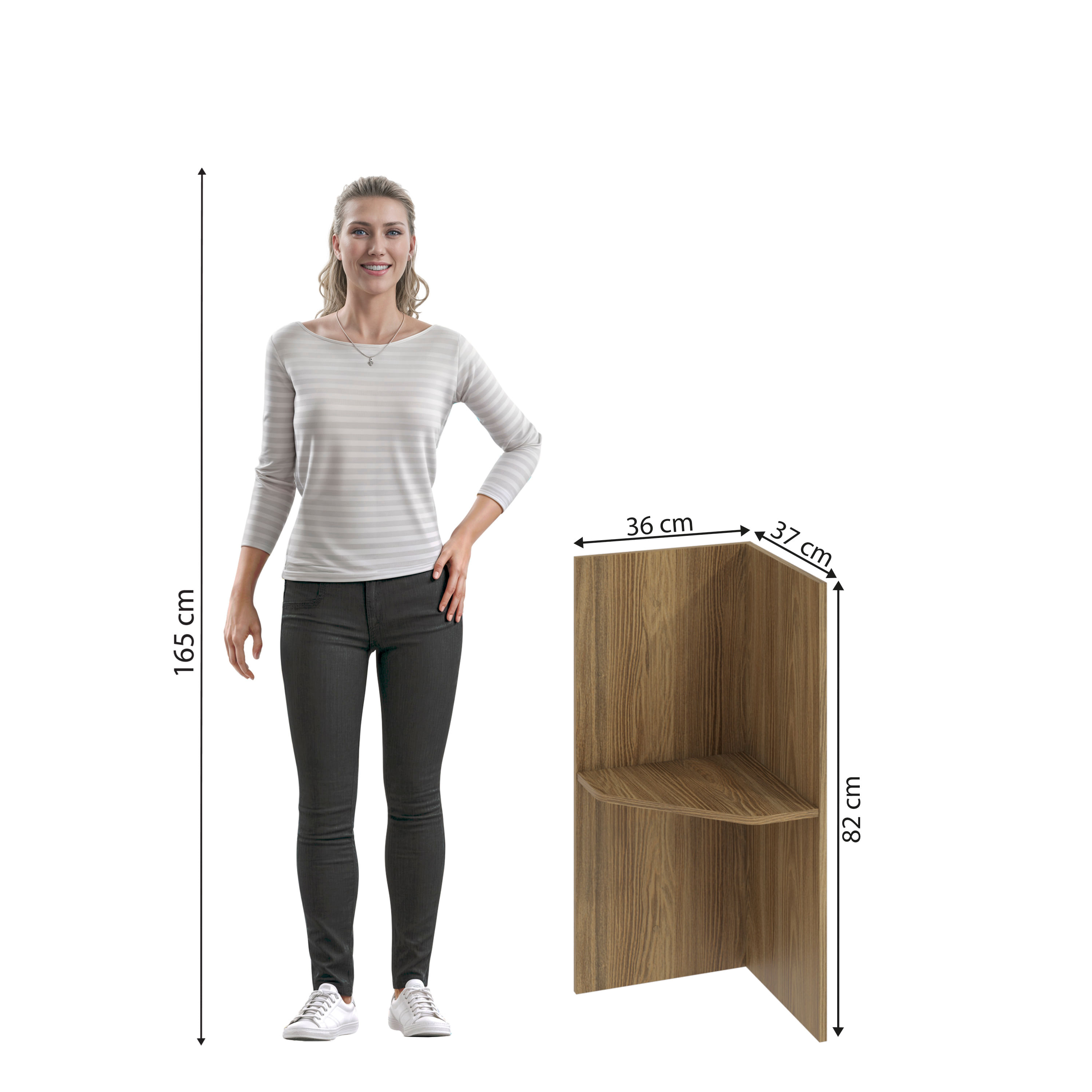 Prateleira com Painel para Cabeceira Kappesberg Adapt Nogueira