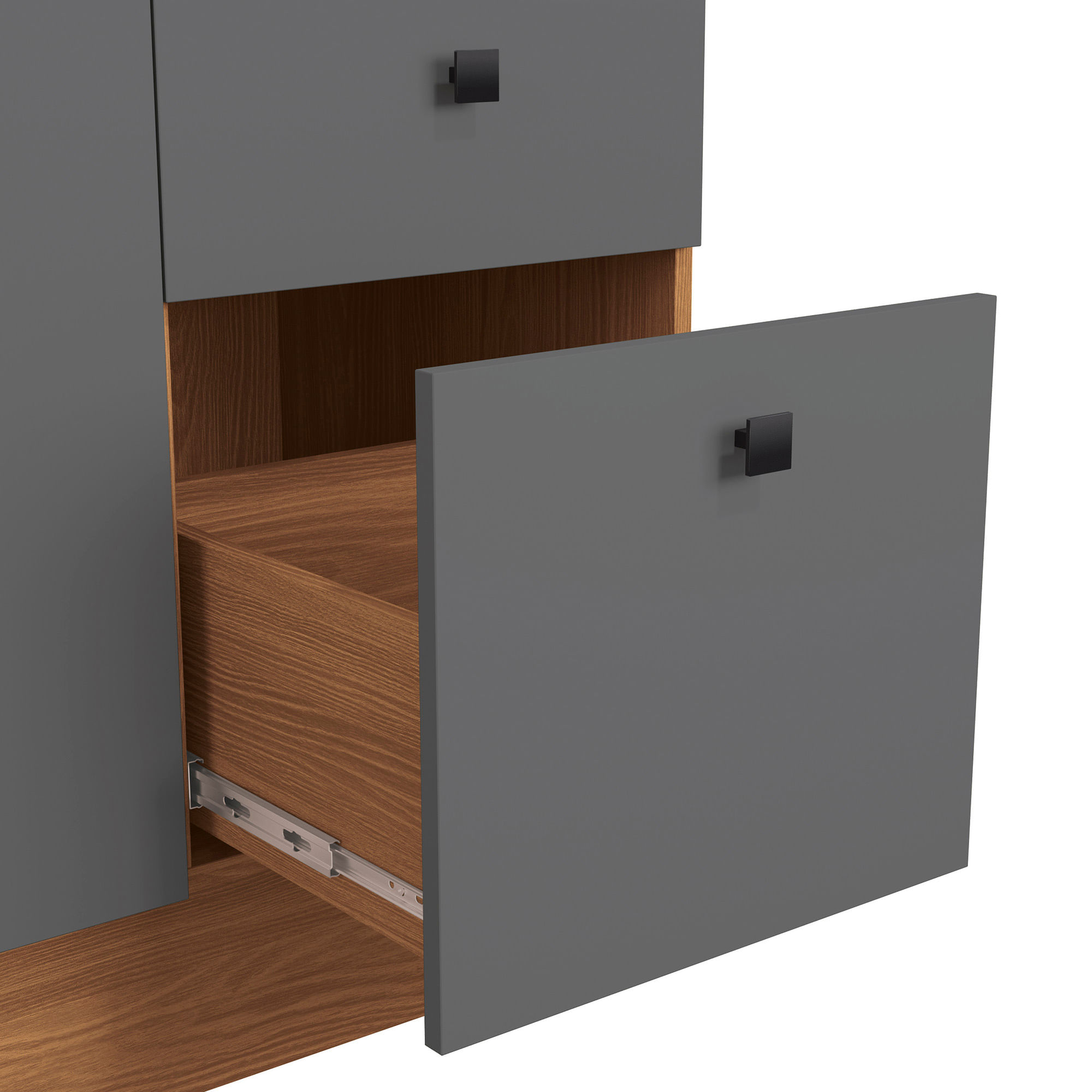 Cozinha Modulada Pixel Kappesberg 100% MDP Canela/Cinza Sagrado