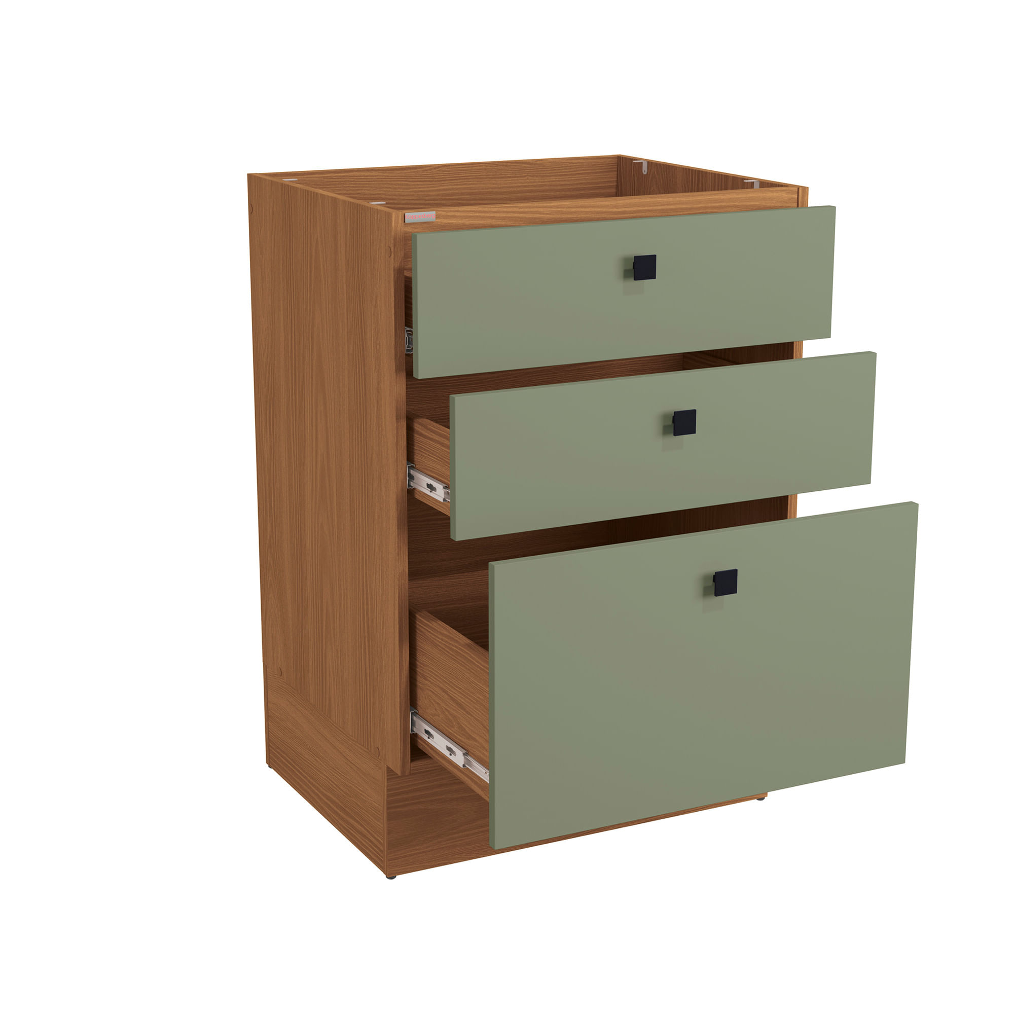 Cozinha Modulada Pixel Kappesberg 100% MDP Canela/Verde Frevo